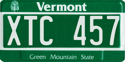 VT license plate XTC457