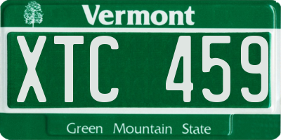 VT license plate XTC459