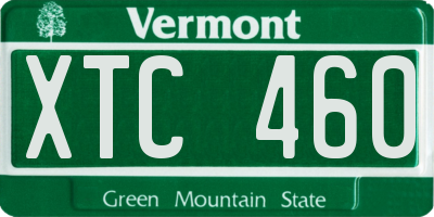 VT license plate XTC460