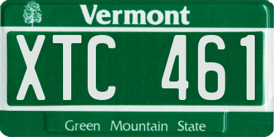 VT license plate XTC461