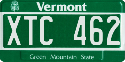 VT license plate XTC462