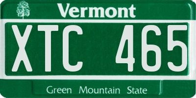 VT license plate XTC465