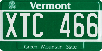 VT license plate XTC466