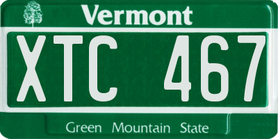 VT license plate XTC467
