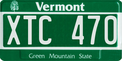 VT license plate XTC470