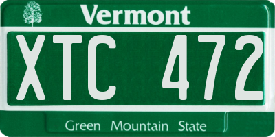 VT license plate XTC472