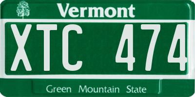 VT license plate XTC474