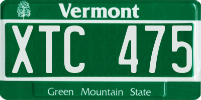 VT license plate XTC475