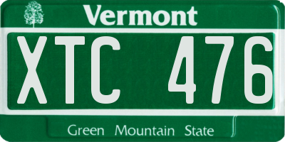 VT license plate XTC476