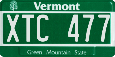VT license plate XTC477