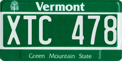 VT license plate XTC478