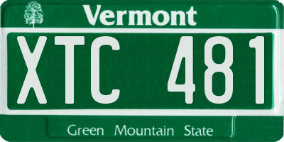 VT license plate XTC481