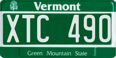 VT license plate XTC490