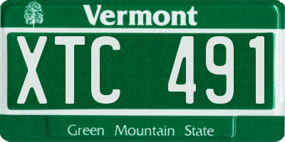 VT license plate XTC491