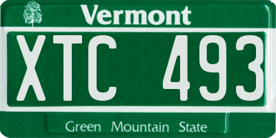 VT license plate XTC493