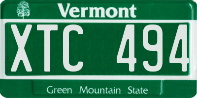 VT license plate XTC494