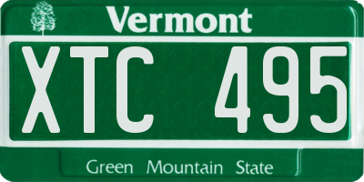 VT license plate XTC495