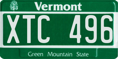VT license plate XTC496