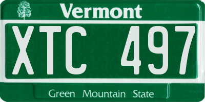 VT license plate XTC497