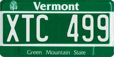 VT license plate XTC499