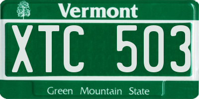VT license plate XTC503