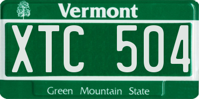 VT license plate XTC504