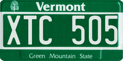 VT license plate XTC505
