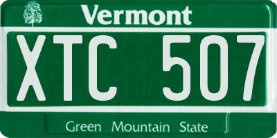 VT license plate XTC507