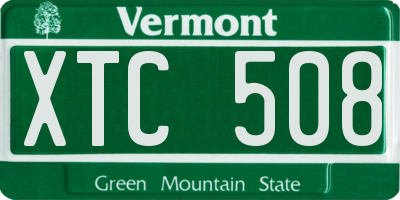 VT license plate XTC508