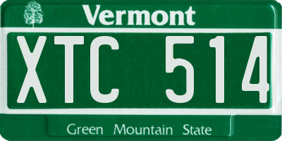 VT license plate XTC514