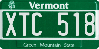 VT license plate XTC518