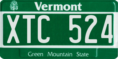 VT license plate XTC524