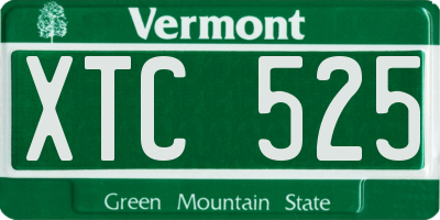 VT license plate XTC525