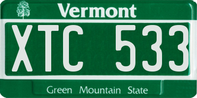 VT license plate XTC533