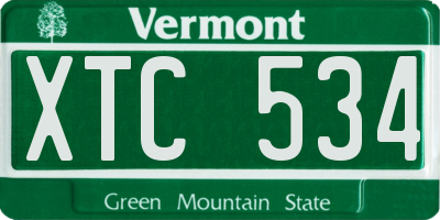 VT license plate XTC534