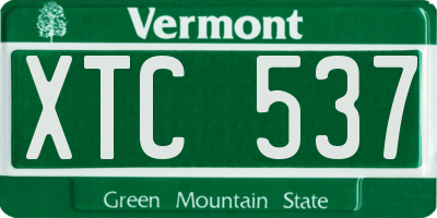 VT license plate XTC537