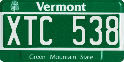 VT license plate XTC538