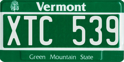 VT license plate XTC539