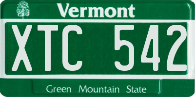 VT license plate XTC542