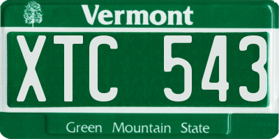 VT license plate XTC543
