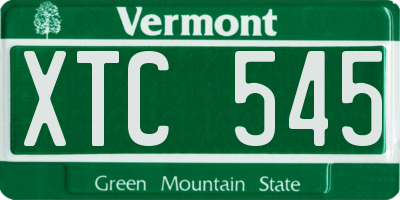 VT license plate XTC545