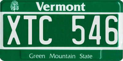 VT license plate XTC546