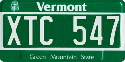 VT license plate XTC547