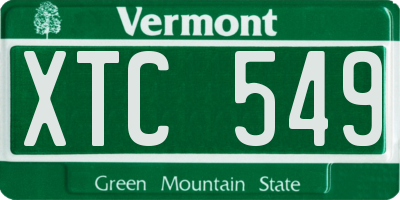VT license plate XTC549