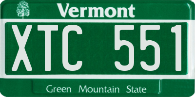 VT license plate XTC551