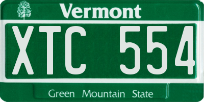 VT license plate XTC554