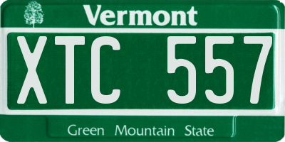 VT license plate XTC557
