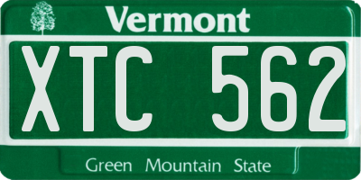 VT license plate XTC562