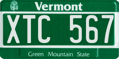 VT license plate XTC567