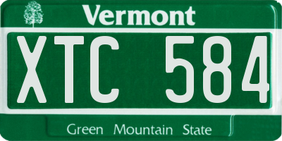 VT license plate XTC584